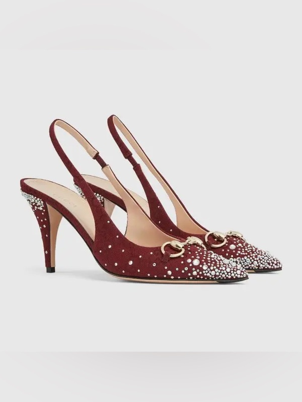 Gucci slingback pump with crystal horsebit